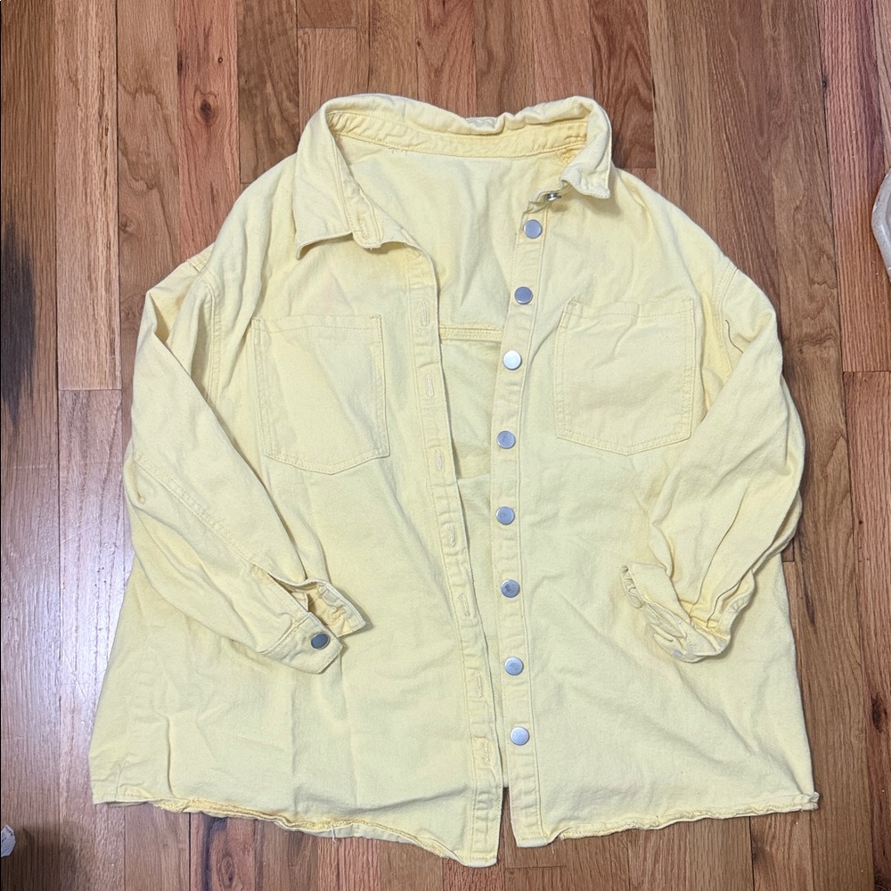 Yellow Button-Up Jean jacket